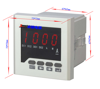 数显式电流表尺寸72*72交流1000A/5A/1A直流1000A/75MV/20MA/4-20