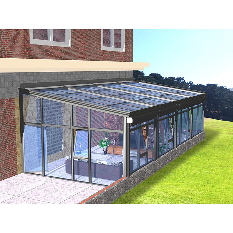 广州供应户外伸缩遮阳篷阳光房防雨电动天幕棚双轨道室外屋顶防晒