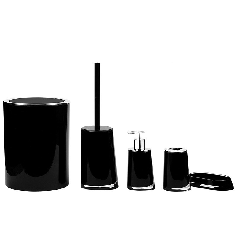 白色亚克力浴室套件垃圾桶马桶刷牙刷杯架肥皂盒皂液器卫浴用品