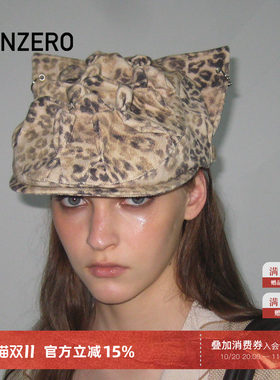 GENZERO豹纹猫耳前进帽男女同款