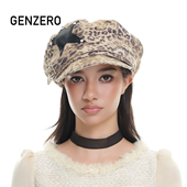 GENZERO「nana」华晨宇同款 豹纹贝雷帽复古八角帽
