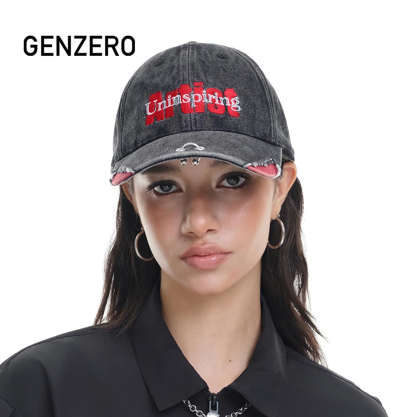 GENZERO复古磨毛水洗牛仔棒球帽