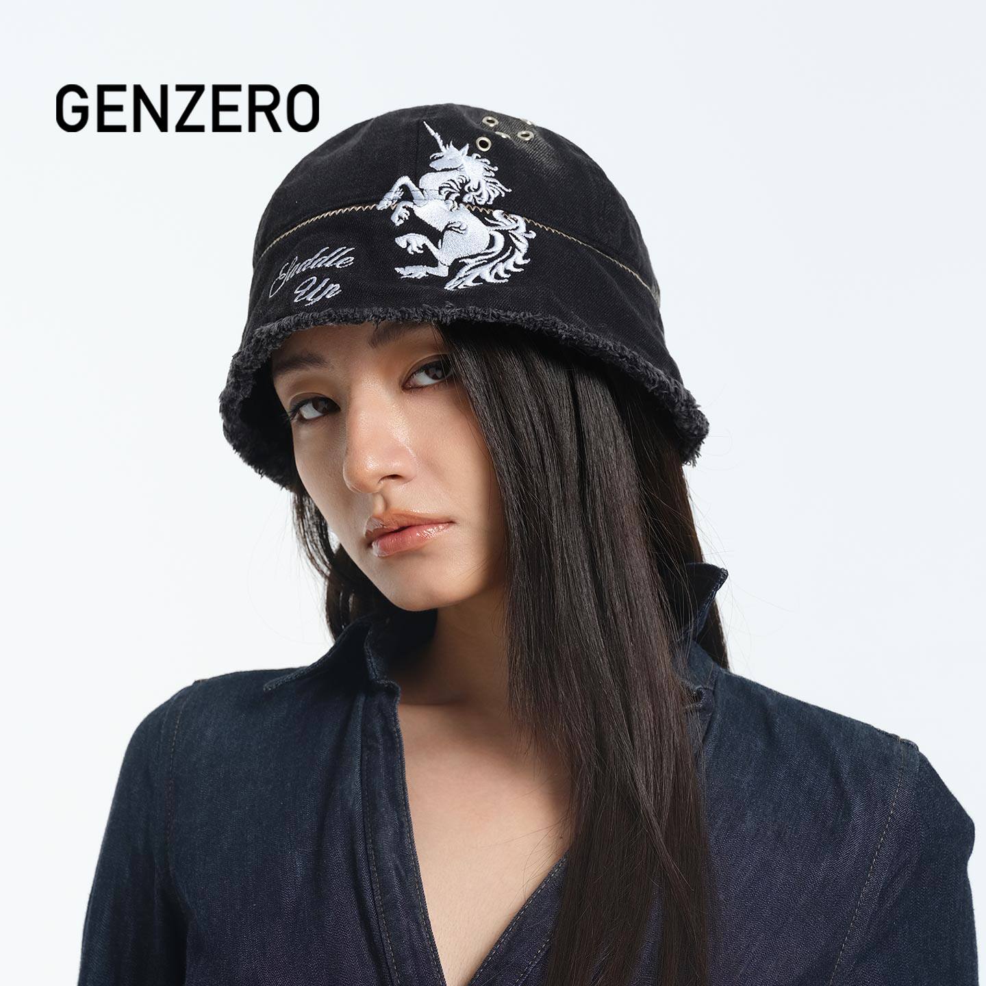 GENZERO刺绣独角兽牛仔渔夫帽