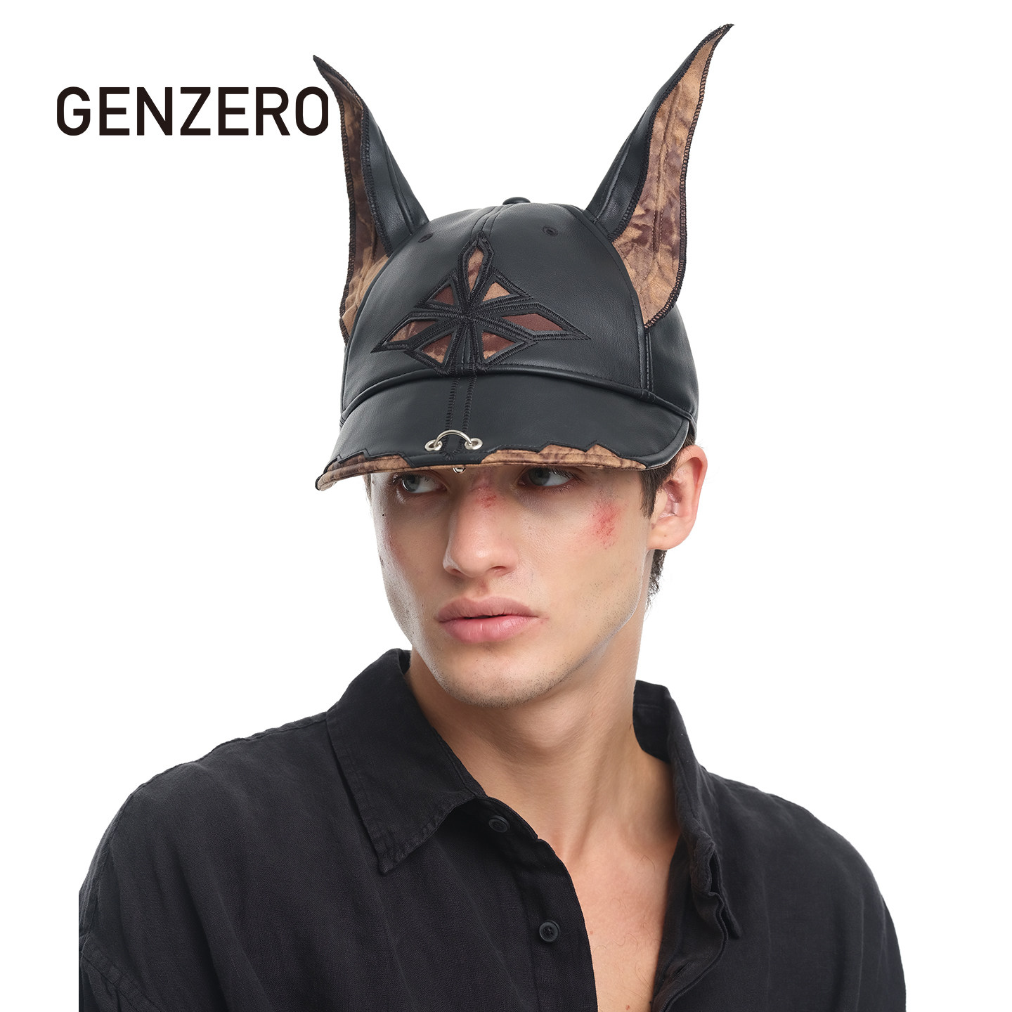 GENZERO「dobber」杜宾马术帽皮质朋克先锋耳朵骑士帽男女帽子