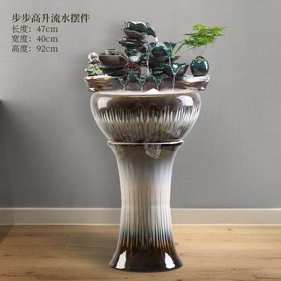 新中式流水摆件循环水开业礼物喷泉生财客厅落地鱼缸乔迁礼品
