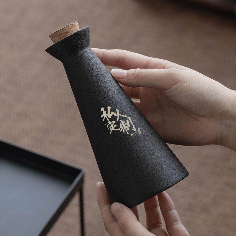 陶瓷小酒壶刻字半斤装酒瓶空瓶250ml分酒器家用白酒坛子私人定制