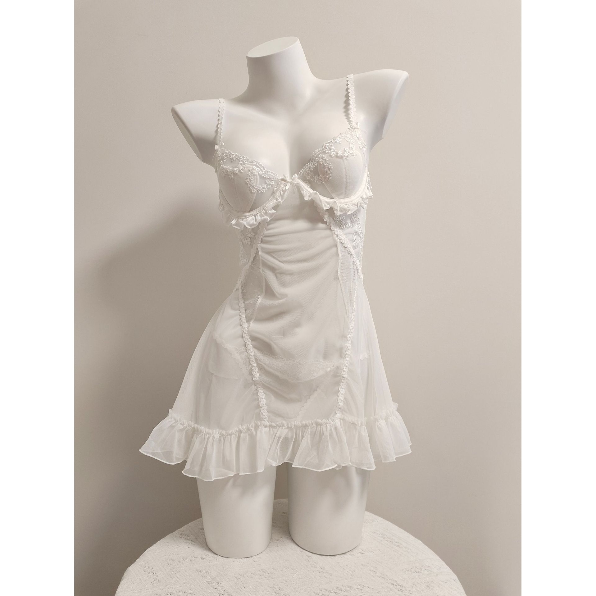 性感网纱睡衣女款春秋带胸垫小胸蕾丝纯欲吊带睡裙秋季家居服套装,女士内衣/男士内衣/家居服,睡裙,淘宝优惠券,粉丝福利购,淘宝优惠卷