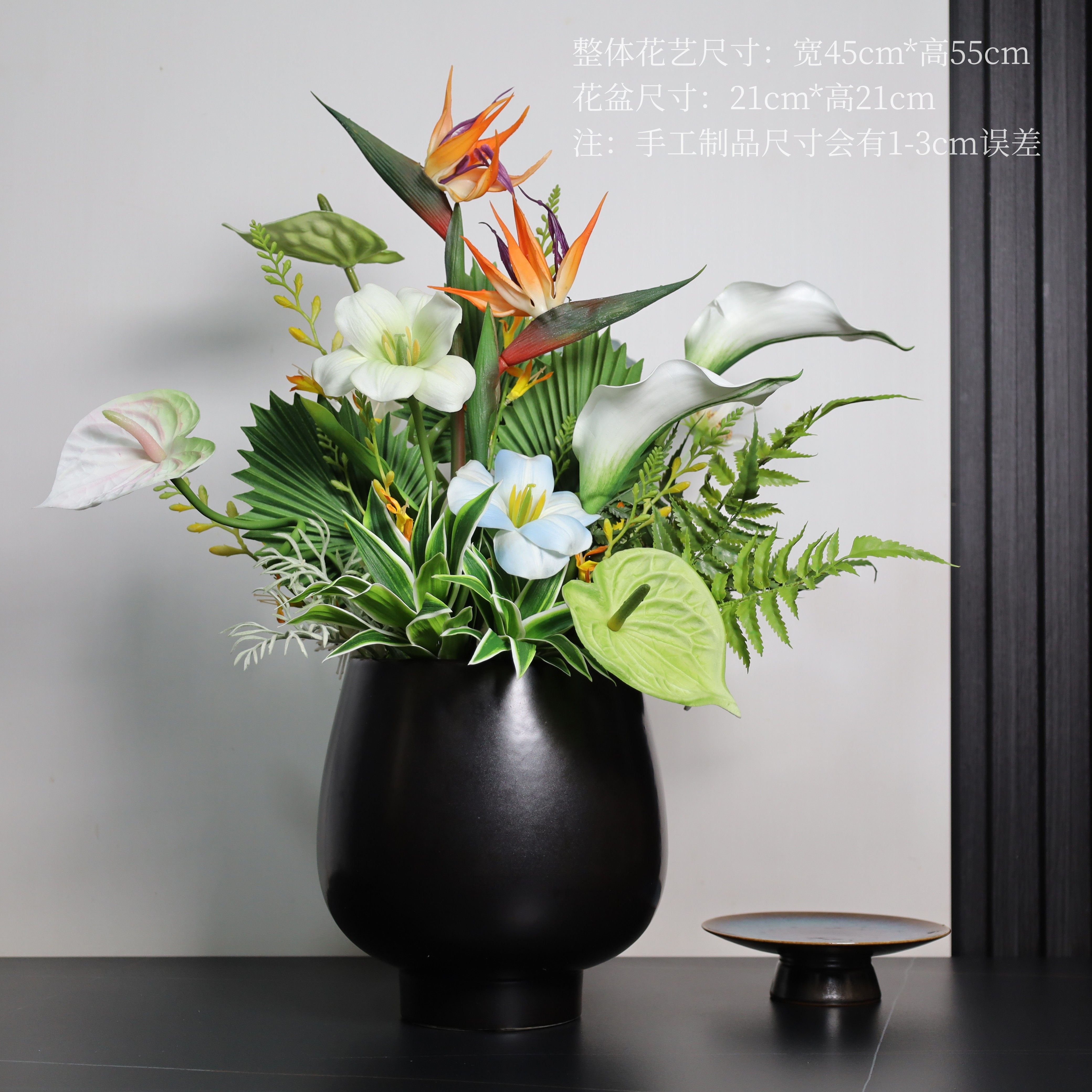 新中式酒店大厅高端仿真花艺摆件玄关摆花桌面摆放花卉装饰蝴蝶兰,家居饰品,仿真花/假花,淘宝优惠券,粉丝福利购,淘宝优惠卷