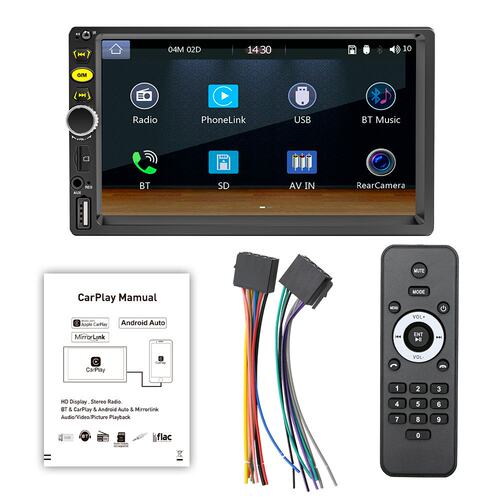 跨境7寸车载MP5播放器多媒体中控大屏倒车影像carplay汽车收音机