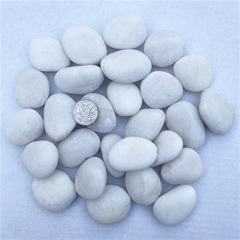 江苏50斤白色抛光鹅卵石庭院铺地花园造景大小石头石子阳台装饰雨