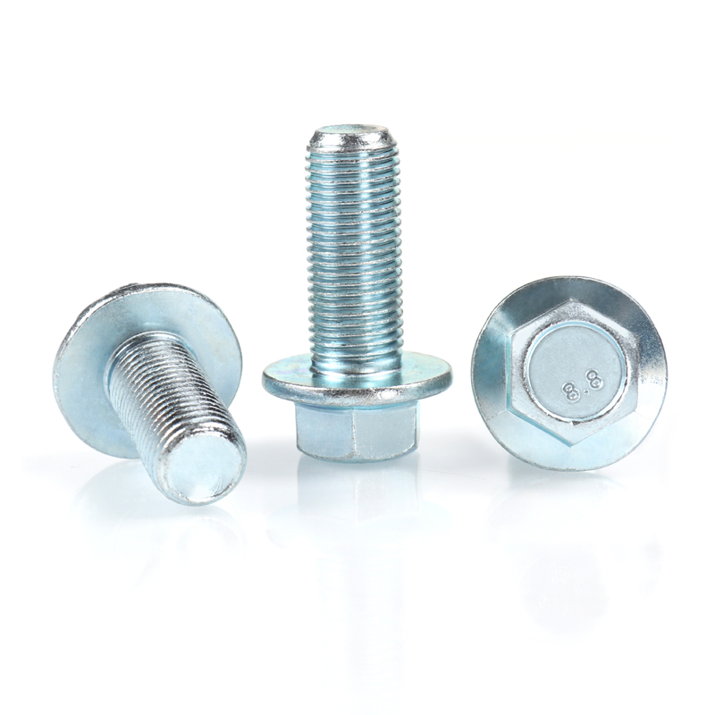 8.8级镀锌细牙外六角法兰面螺栓 M10M12*1.2L5*20-120幼牙带垫螺