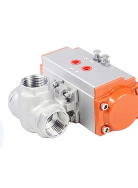 不锈钢气动三通球阀丝扣三通阀Q641F-16P内丝三通球阀DN15T型L型