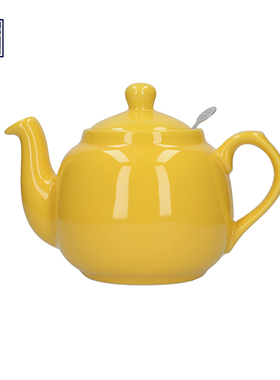 London Pottery黄色田园英式陶瓷花茶壶咖啡壶带茶漏下午茶子时
