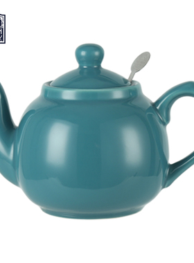 LondonPottery蓝绿色田园英国茶壶陶瓷泡茶壶茶具带滤网礼物600ml
