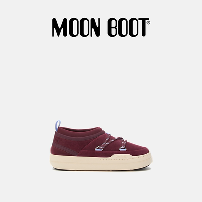 Moon Boot2025秋冬新款男女同款不分左右酒红色麂皮休闲鞋