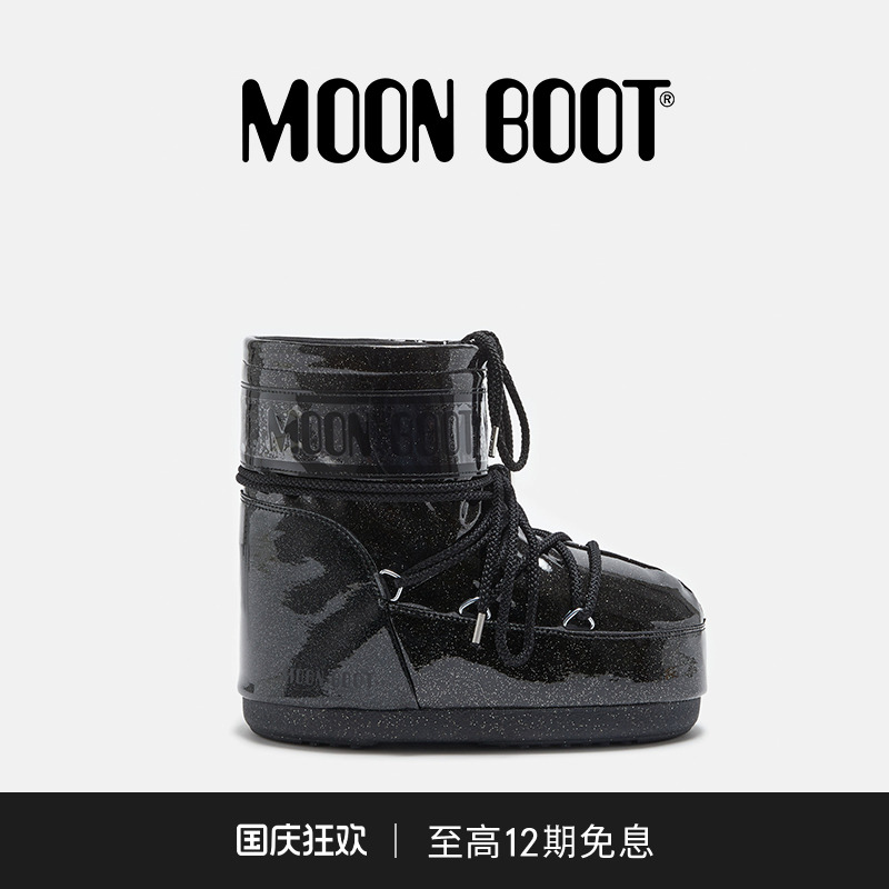 黑色雪地靴雪地靴MOONBOOT