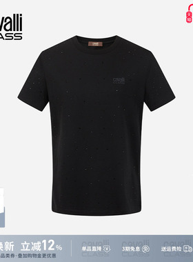 Cavalli Class卡沃利女装夏季烫钻短袖T恤女纯棉减龄刺绣半袖上衣