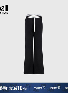 Cavalli Class卡沃利女士抽绳喇叭裤修身显瘦显高2026春季休闲裤