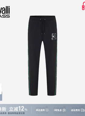 Cavalli Class卡沃利夏季轻薄透气运动裤男冰感高弹织带休闲裤潮
