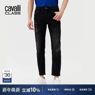 Class春秋新款 高街裤 刺绣水洗牛仔裤 美式 子 男烫印休闲裤 Cavalli
