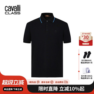 时尚 CavalliClass卡沃利男士 新品 刺绣小标POLO衫 休闲翻领上衣 夏季