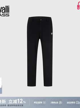 Cavalli Class卡沃利男装修身简约印花休闲裤2026春基础直筒长裤