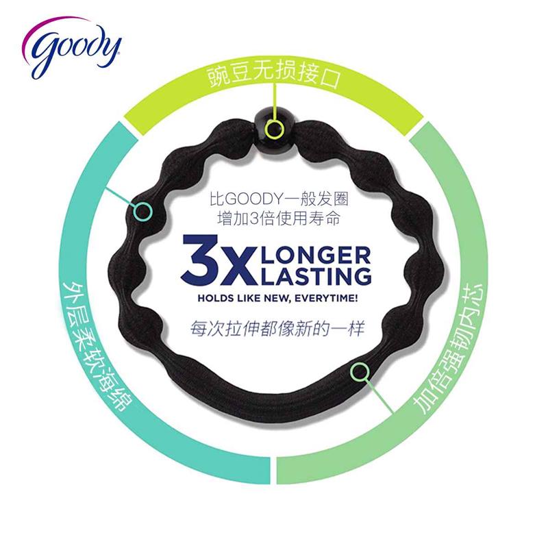 goody歌妮豌豆发圈女扎发神器高马尾不勒运动皮筋耐用发绳