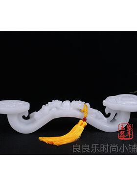 新款玉意然阿如富汗玉貔貅如天意摆件家居办公室桌白玉石摆件装饰