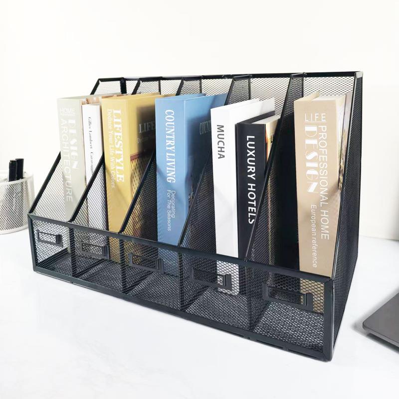 金属文件框文件架办公室多层文件夹收纳盒书架桌面文具资料置物架