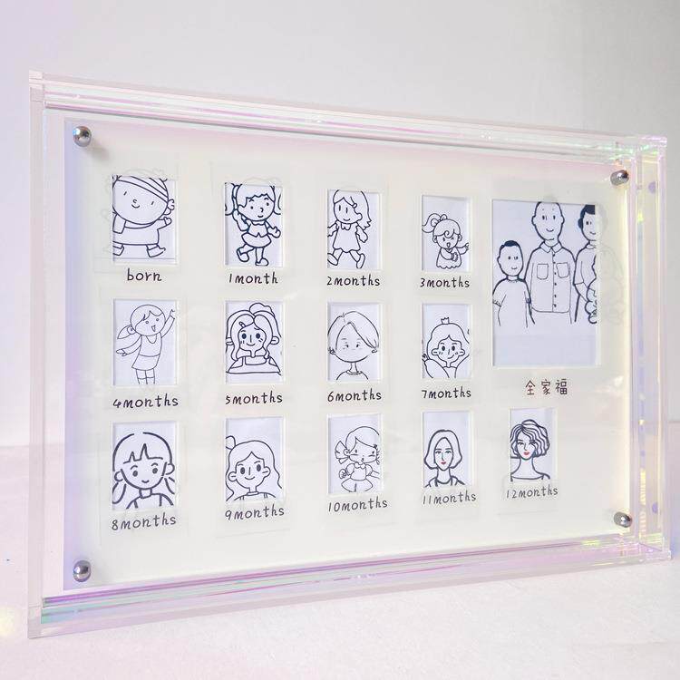 创意卡通婴儿宝宝周岁成长相框摆台挂墙儿童连体组合可爱影楼