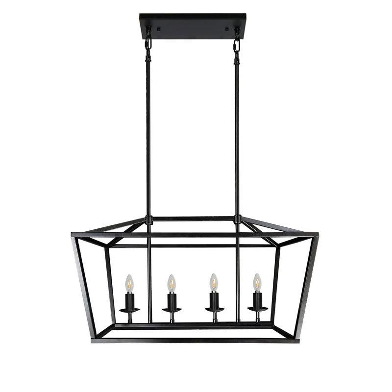 美式餐厅灯长方形创意简约乡村工业风黑色客厅设计师餐桌饭厅吊灯