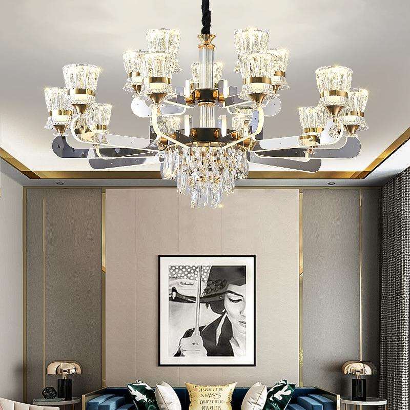 客厅吊灯超亮简约智能豪华现代北欧轻奢灯具主卧室餐厅灯灯臂发光