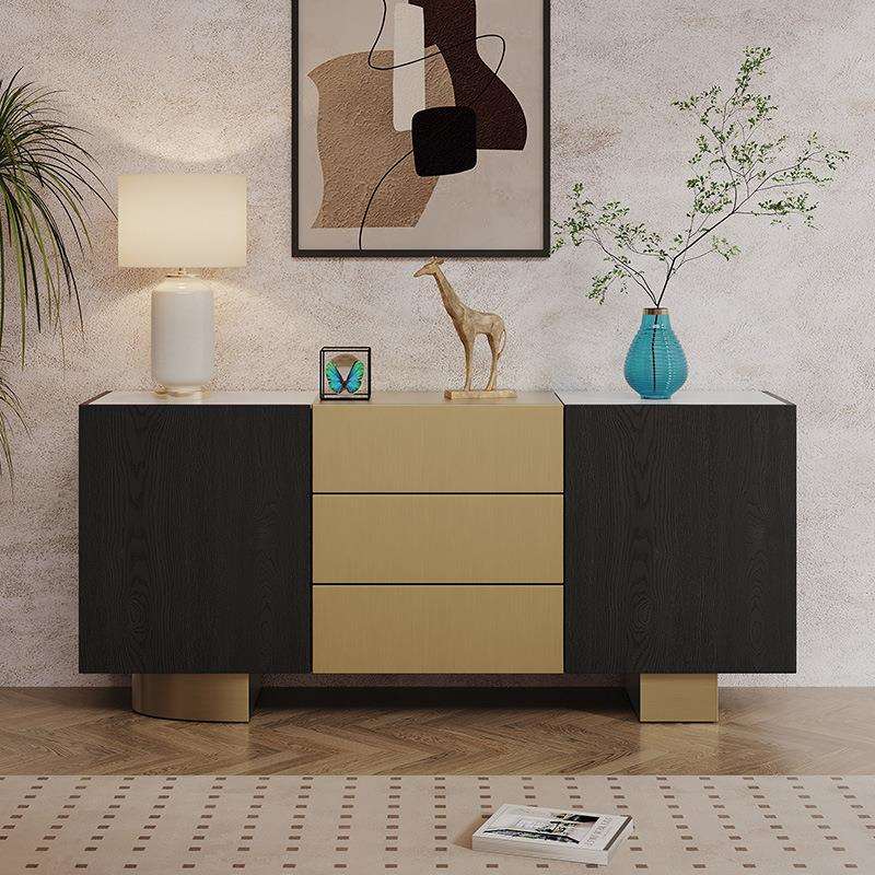 意式轻奢岩板餐边柜客厅靠墙收纳储物柜现代家用设计师岩板玄关柜