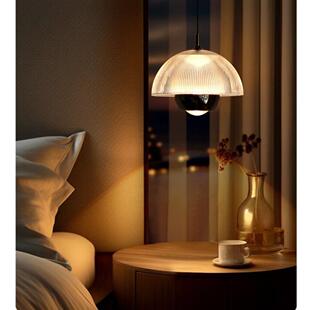 升降花苞床头吊灯意式极简轻奢高级感全光谱卧室房间玄关小吊线灯