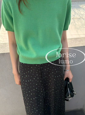 DIGM-韩系时尚百搭纯色圆领短袖套头针织衫(15天丝)JB81732