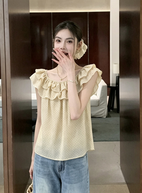 FEIMAO菲猫-法式高级感荷叶边上衣女夏季新款设计感小众小衫31090