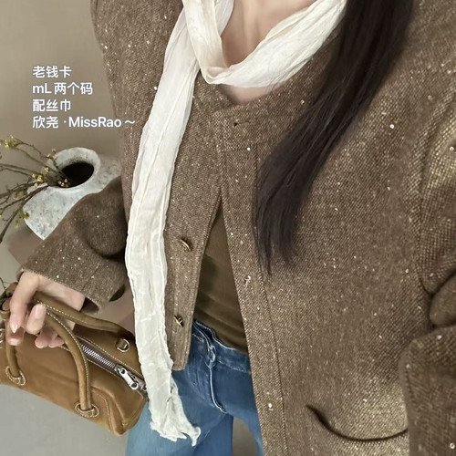 Miss Rao欣尧AOT-风羊毛呢短外套高品巨推荐短外套(配丝巾)65225