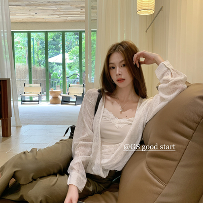 GS.GOOD START-尼温柔·美张力法式气质格纹假两件蕾丝小衫D6657X