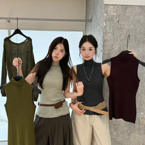 VI+（唯一家）-早秋上新简约百搭显瘦无袖针织背心98686#
