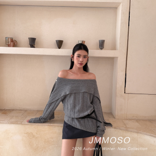 ZY GODDESS-ins风博主设计感拼接披肩飘带不可拆宽松针织衫JW2110