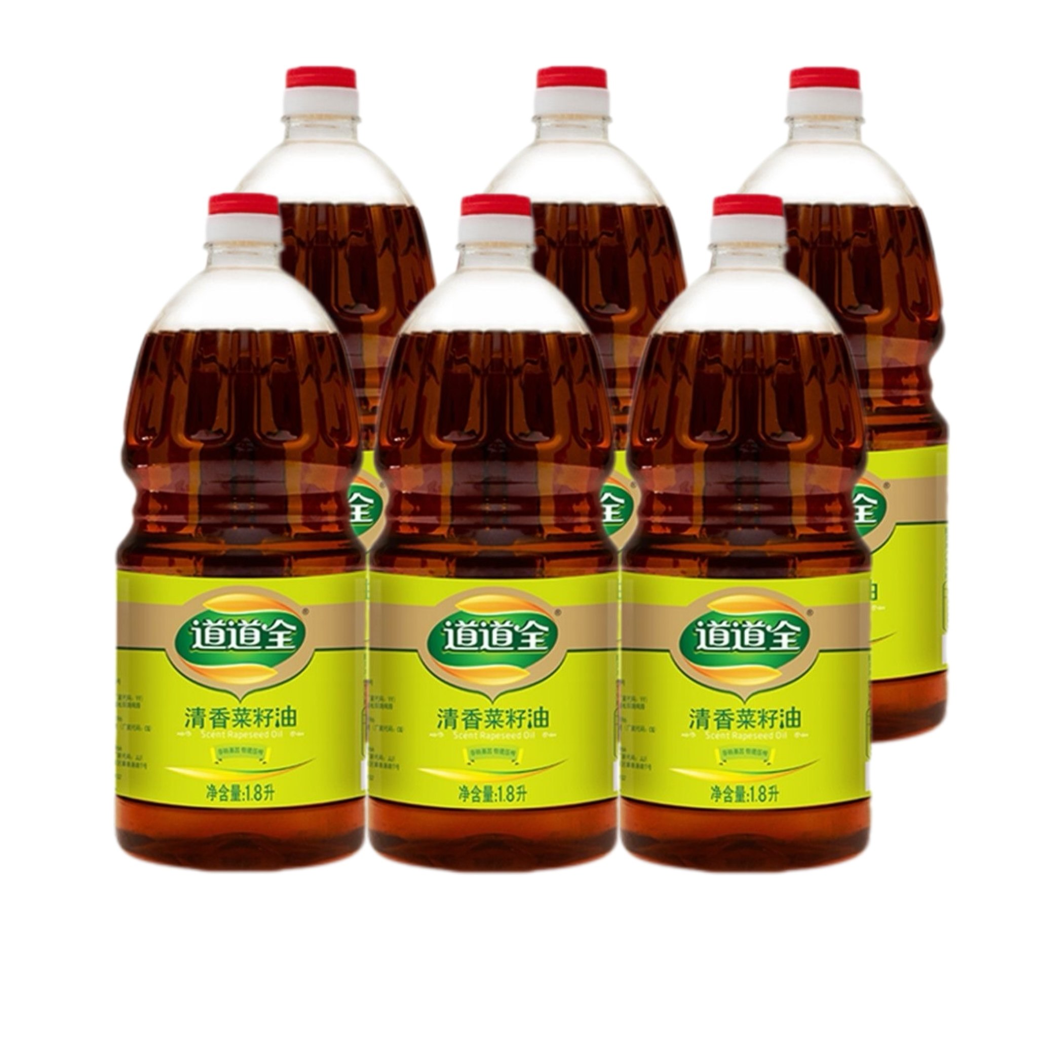 道道全非转基因清香菜籽油1.8L*6瓶整箱原料精选口感纯正营养丰富