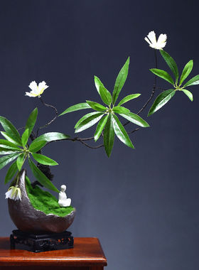 仿真绿植假花禅意仿生绿植假盆栽植物盆景客厅玄关公室桌面摆件