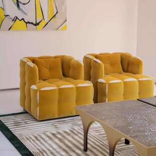 芬迪沙发适用爆浆单人沙发椅客厅轻奢设计休闲椅FUN布艺模块沙发