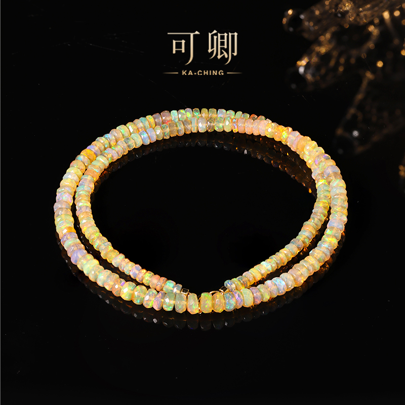 可卿珠宝欧泊项链18k金颈链