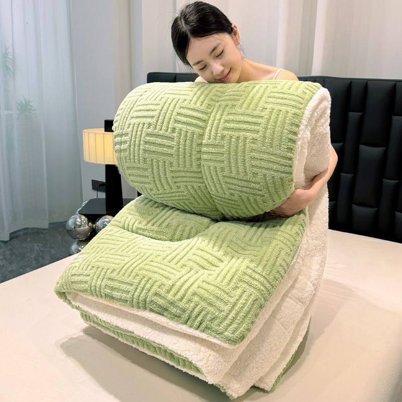 超柔加厚保暖塔芙绒提花被子被芯秋冬被保暖绒简约风单双人厚被,床上用品,休闲毯/毛毯/绒毯,淘宝优惠券,粉丝福利购,淘宝优惠卷