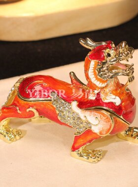 金属珐琅招财摆件中式古典麒麟貔貅创意家居开业乔迁礼品手工艺品