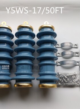 现货供应Y5WS-17/50FT新型蓝色陶瓷氧化锌避雷器10KV免维护避雷器