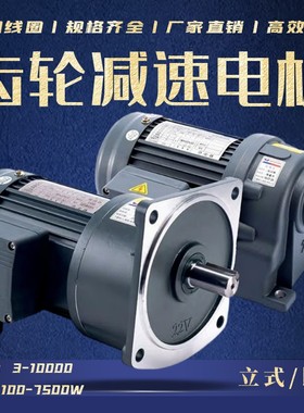 齿轮减速电机卧式400W750W380V三相1500W立式变频一体小型减速机