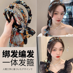 复古宫廷风飘带发箍女高级感设计高颅顶头箍丝带发饰头饰发带绑发