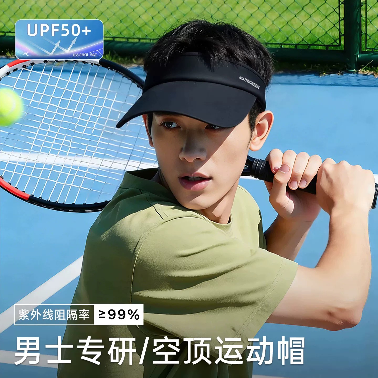 空顶帽男款夏季防晒运动骑行马拉松速干透气户外出游网球遮阳帽子图片